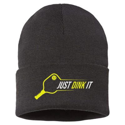 Pickleball Funny Just Dink It Pickleball Men Women Sustainable Knit Beanie