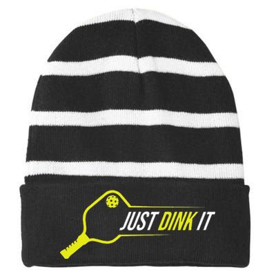 Pickleball Funny Just Dink It Pickleball Men Women Striped Beanie with Solid Band