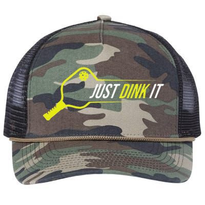 Pickleball Funny Just Dink It Pickleball Men Women Retro Rope Trucker Hat Cap