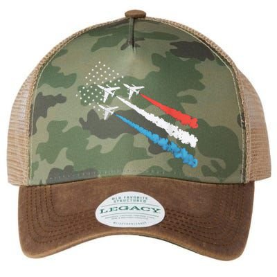 Patriotic Fighter Jet 4th Of July Legacy Tie Dye Trucker Hat