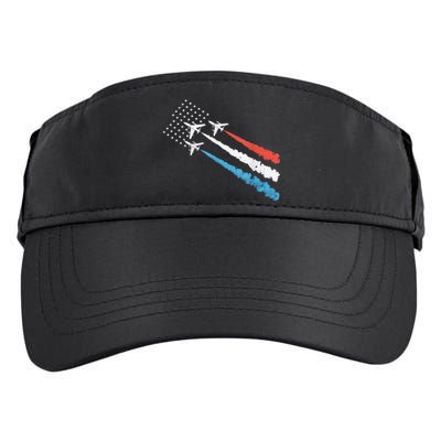 Patriotic Fighter Jet 4th Of July Adult Drive Performance Visor