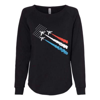 Patriotic Fighter Jet 4th Of July Womens California Wash Sweatshirt