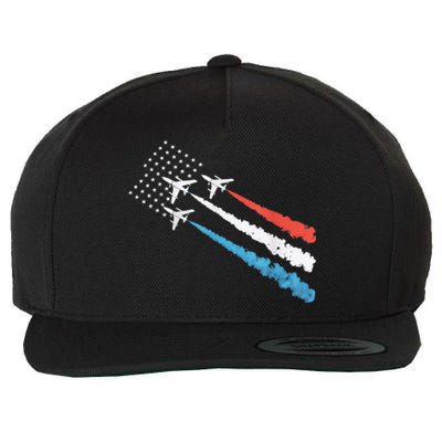 Patriotic Fighter Jet 4th Of July Wool Snapback Cap