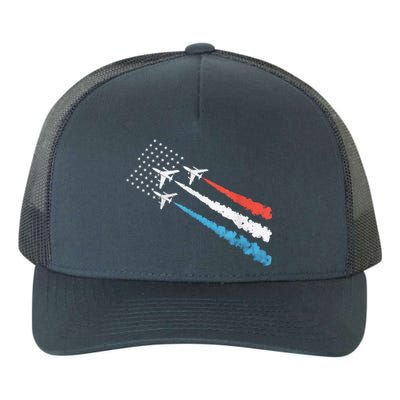 Patriotic Fighter Jet 4th Of July Yupoong Adult 5-Panel Trucker Hat