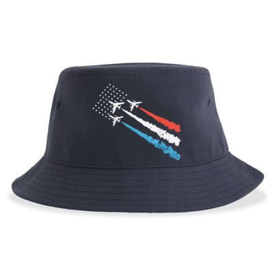 Patriotic Fighter Jet 4th Of July Sustainable Bucket Hat