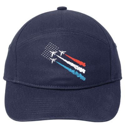 Patriotic Fighter Jet 4th Of July 7-Panel Snapback Hat