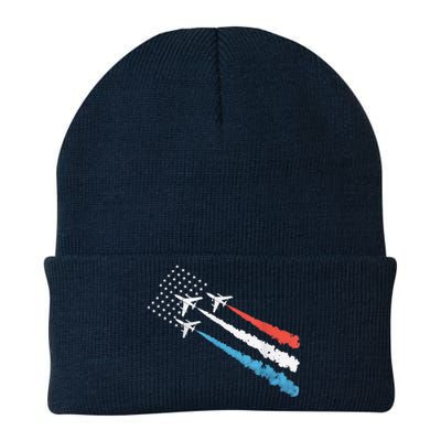 Patriotic Fighter Jet 4th Of July Knit Cap Winter Beanie