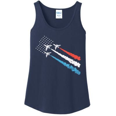 Patriotic Fighter Jet 4th Of July Ladies Essential Tank