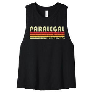 PARALEGAL Funny Job Title Profession Birthday Worker Idea Women's Racerback Cropped Tank