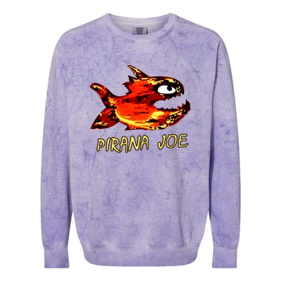 Pirana Fish Joe Funny Fishing Gift Colorblast Crewneck Sweatshirt