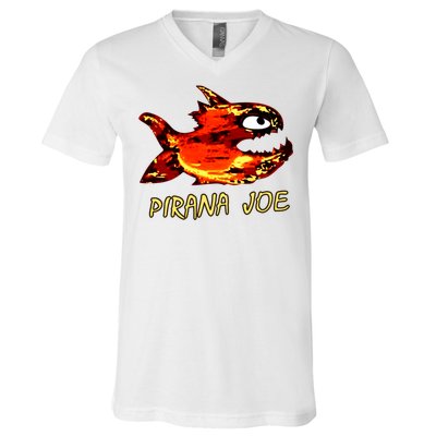 Pirana Fish Joe Funny Fishing Gift V-Neck T-Shirt