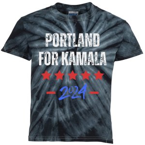 Portland For Kamala 2024 Dnc Kamala Harris Supporter Kids Tie-Dye T-Shirt