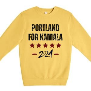 Portland For Kamala 2024 Dnc Kamala Harris Supporter Premium Crewneck Sweatshirt