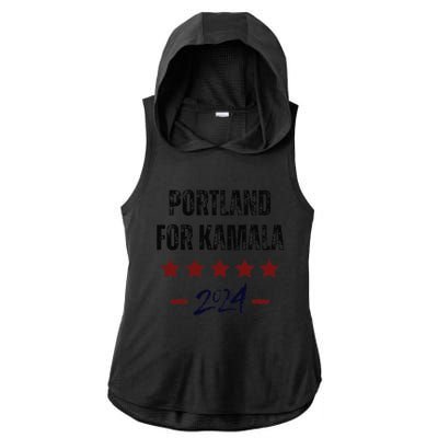 Portland For Kamala 2024 Dnc Kamala Harris Supporter Ladies PosiCharge Tri-Blend Wicking Draft Hoodie Tank