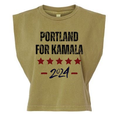 Portland For Kamala 2024 Dnc Kamala Harris Supporter Garment-Dyed Women's Muscle Tee