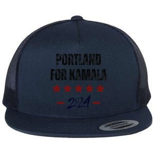 Portland For Kamala 2024 Dnc Kamala Harris Supporter Flat Bill Trucker Hat