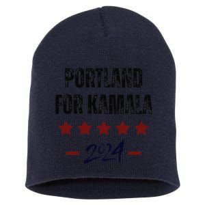 Portland For Kamala 2024 Dnc Kamala Harris Supporter Short Acrylic Beanie