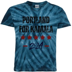 Portland For Kamala 2024 Dnc Kamala Harris Supporter Kids Tie-Dye T-Shirt