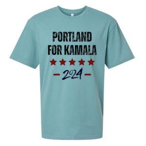 Portland For Kamala 2024 Dnc Kamala Harris Supporter Sueded Cloud Jersey T-Shirt