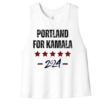 Portland For Kamala 2024 Dnc Kamala Harris Supporter Women's Racerback Cropped Tank