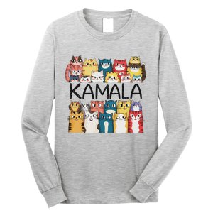 Positive Funny Kamala Harris Cat Lettering Design Long Sleeve Shirt