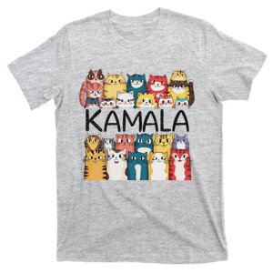 Positive Funny Kamala Harris Cat Lettering Design T-Shirt