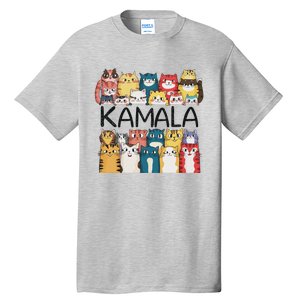 Positive Funny Kamala Harris Cat Lettering Design Tall T-Shirt