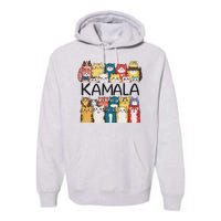 Positive Funny Kamala Harris Cat Lettering Design Premium Hoodie