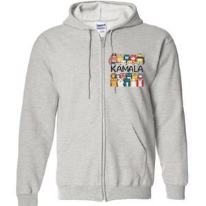 Positive Funny Kamala Harris Cat Lettering Design Full Zip Hoodie