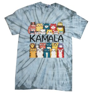 Positive Funny Kamala Harris Cat Lettering Design Tie-Dye T-Shirt