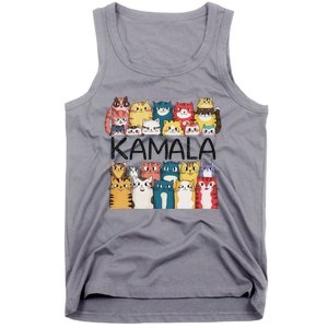 Positive Funny Kamala Harris Cat Lettering Design Tank Top