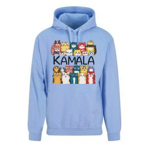 Positive Funny Kamala Harris Cat Lettering Design Unisex Surf Hoodie