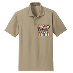 Positive Funny Kamala Harris Cat Lettering Design Dry Zone Grid Polo