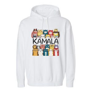 Positive Funny Kamala Harris Cat Lettering Design Garment-Dyed Fleece Hoodie