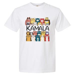 Positive Funny Kamala Harris Cat Lettering Design Garment-Dyed Heavyweight T-Shirt