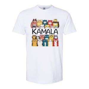 Positive Funny Kamala Harris Cat Lettering Design Softstyle CVC T-Shirt