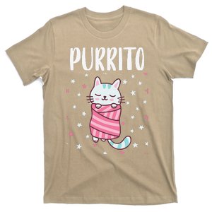 Purrito Funny Kawaii Cat In A Burrito Kitty Kat Mexican Food T-Shirt