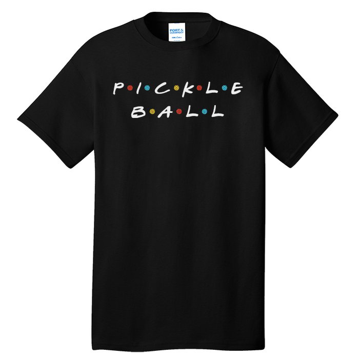 Pickleball Friends Logo Pickle Ball Fans Vintage Tall T-Shirt