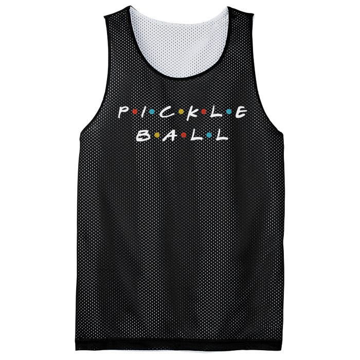 Pickleball Friends Logo Pickle Ball Fans Vintage Mesh Reversible Basketball Jersey Tank