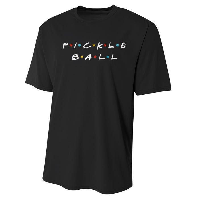 Pickleball Friends Logo Pickle Ball Fans Vintage Performance Sprint T-Shirt