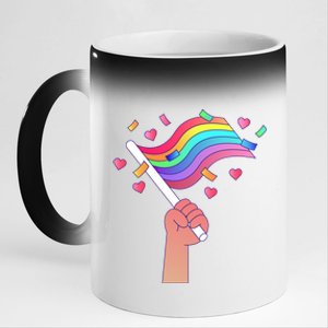 Pride Flag Lgbtq Love Gift 11oz Black Color Changing Mug