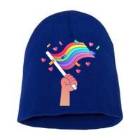 Pride Flag Lgbtq Love Gift Short Acrylic Beanie