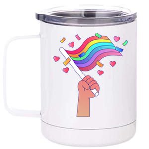 Pride Flag Lgbtq Love Gift 12 oz Stainless Steel Tumbler Cup