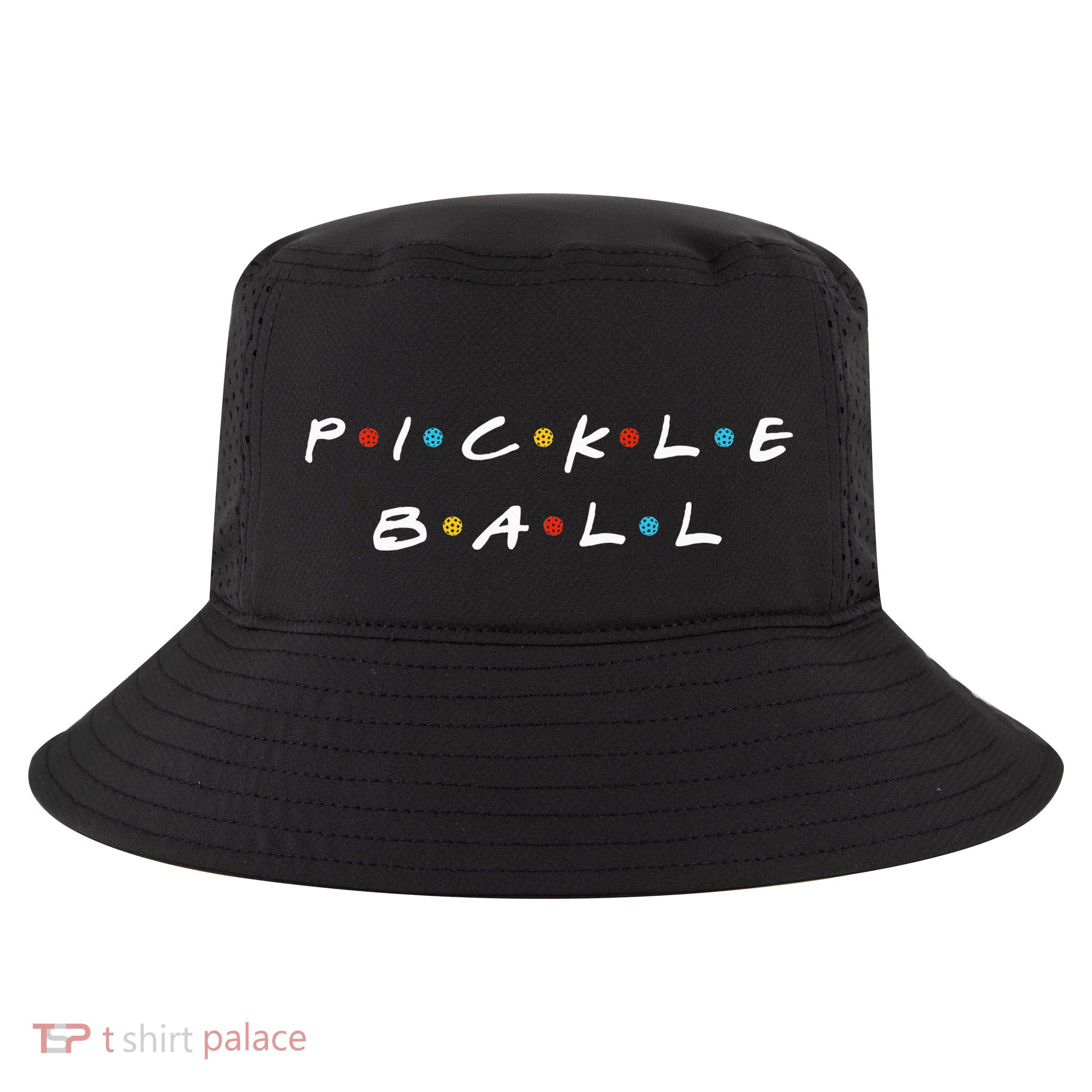 Pickleball Friends Logo Pickle Ball Fans Vintage Cool Comfort Performance Bucket Hat