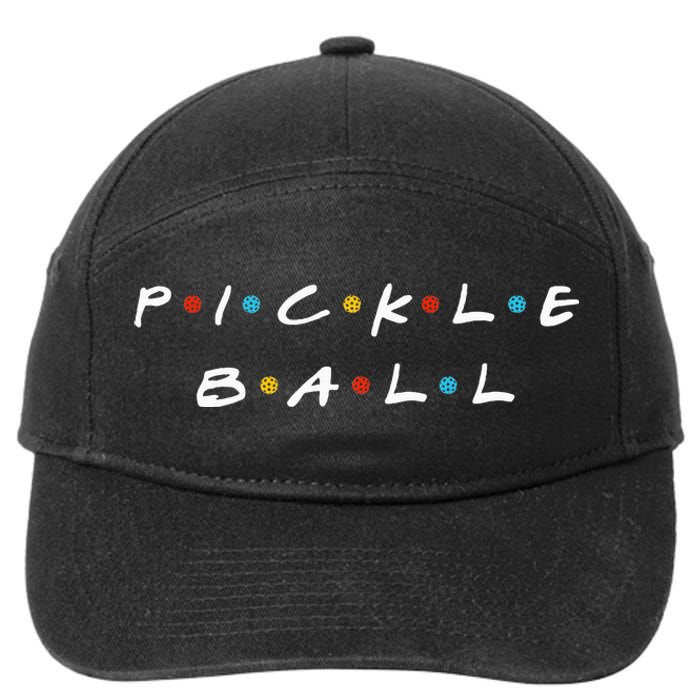 Pickleball Friends Logo Pickle Ball Fans Vintage 7-Panel Snapback Hat