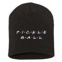 Pickleball Friends Logo Pickle Ball Fans Vintage Short Acrylic Beanie