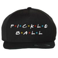 Pickleball Friends Logo Pickle Ball Fans Vintage Wool Snapback Cap