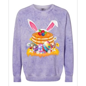 Pancake Food Lover Easter Egg Funny Pancake Easter Sunday Cute Gift Colorblast Crewneck Sweatshirt