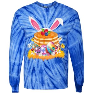 Pancake Food Lover Easter Egg Funny Pancake Easter Sunday Cute Gift Tie-Dye Long Sleeve Shirt