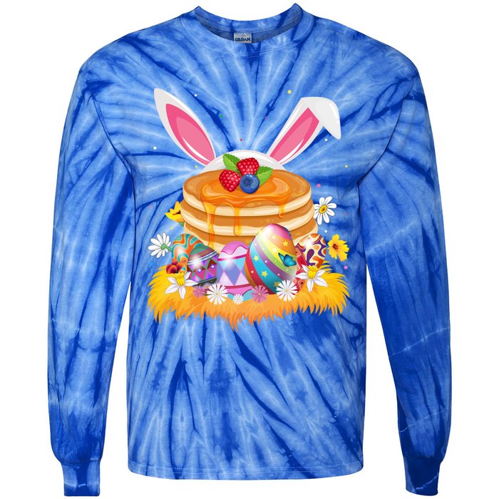 Pancake Food Lover Easter Egg Funny Pancake Easter Sunday Cute Gift Tie-Dye Long Sleeve Shirt